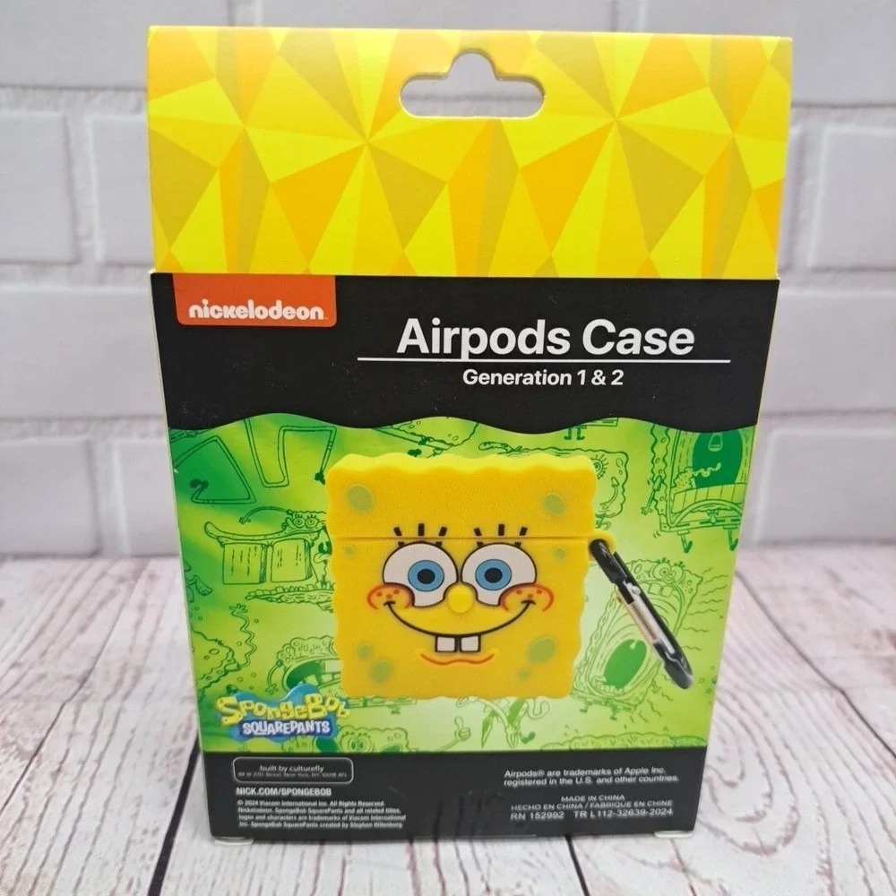 New In Box!  Culturefly AirPods Case - Generations 1 & 2 - SpongeBob SquarePants